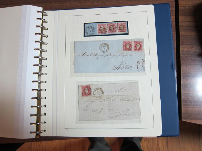 0019 (191).JPG -     Lote:    19      Marcofilia      Lotes Especiais       Descrição:         Portugal. Colecção especializada de carimbos de duplo círculo, tipo 1852, montada em 4 álbuns Lindner, com selos de diversas emissões e cartas, com estudo minucioso de cada marca. Lote a ver.         Lote       Valor Base:     &euro; 2.500,00     Valor Venda:     Retirado     